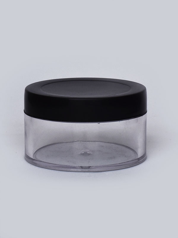 50 GM Clear SAN Cream Jar with Lid and Black ABS Cap